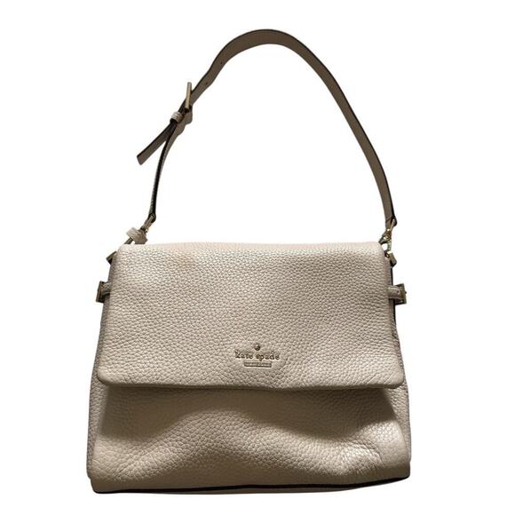 kate spade Handbags - KATE SPADE Allene Holden Street Pebbled Leather Shoulder Bag In Beige Bone EUC
